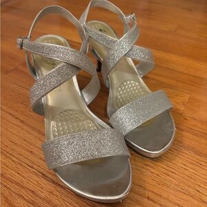 FIONI Silver Heels with Sparkly Straps